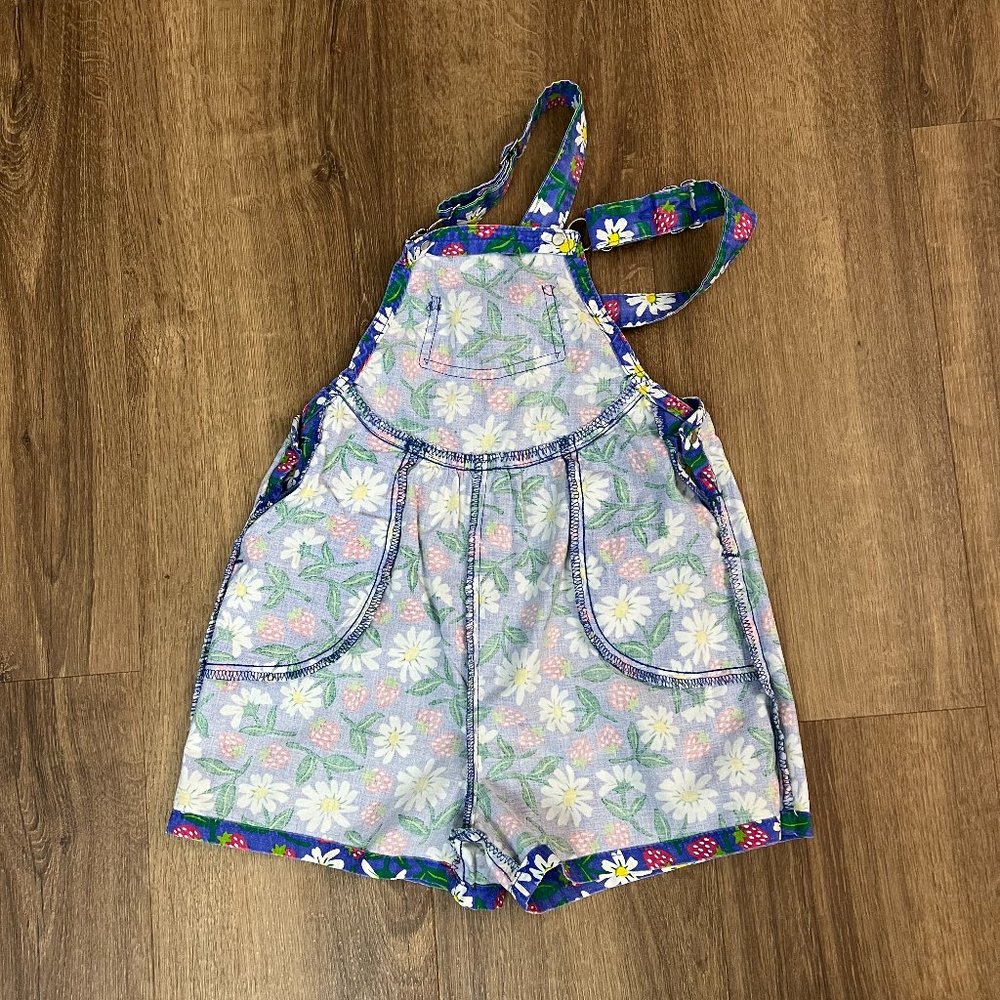 Rare Vintage Oshkosh Daisy Strawberry Overall Shortalls 6x - Picture 11 of 13
